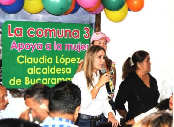 Claudia López visitó comuna 3 de Bucaramanga
