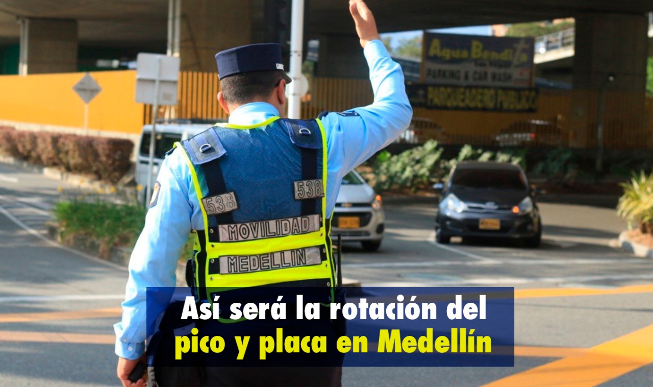 Así será la rotación del pico y placa en Medellín