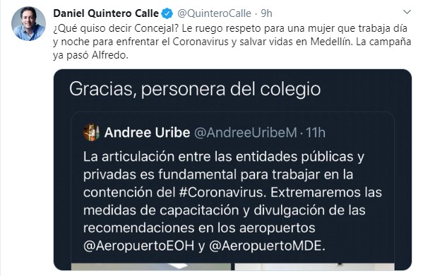 Alcalde de Medellín le pide respeto al concejal Alfredo Ramos