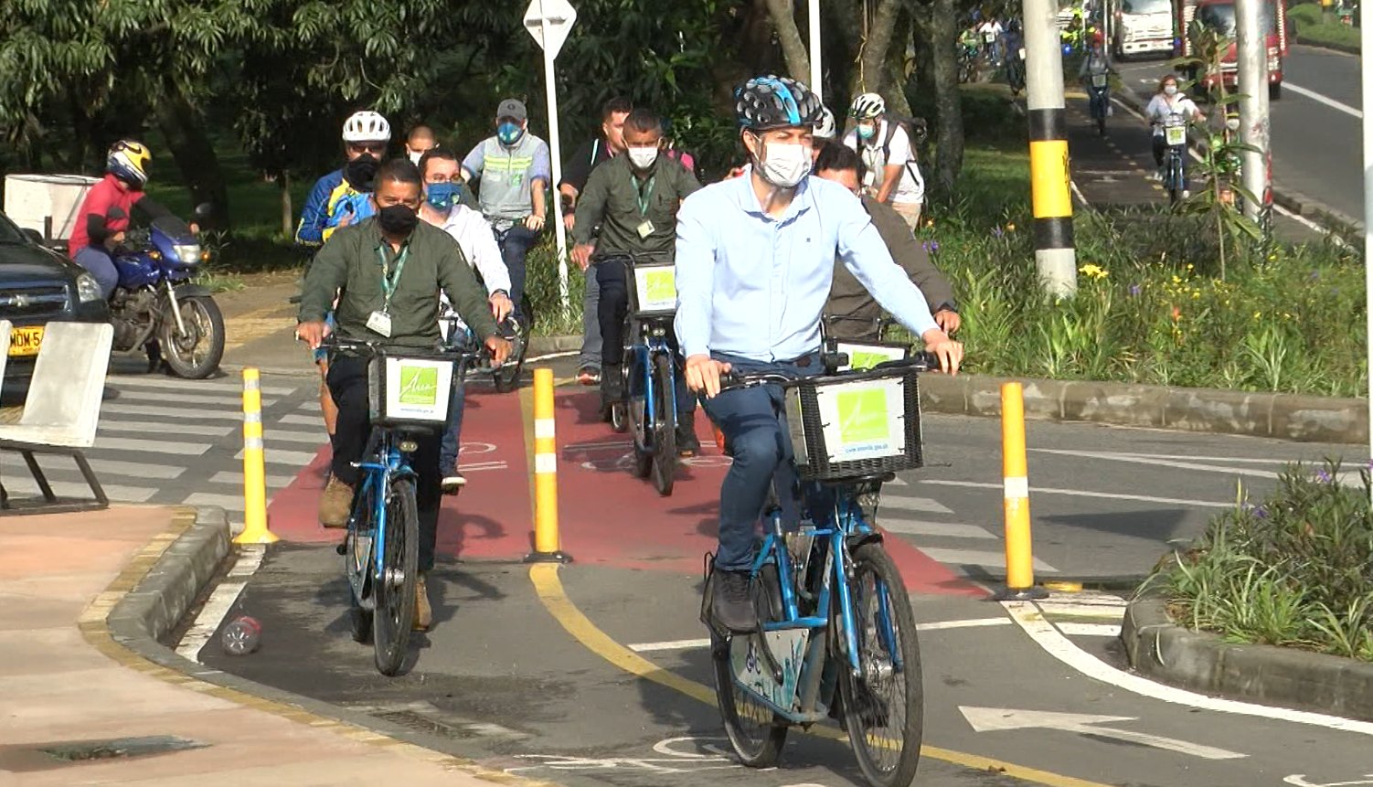 Inauguración de nuevo tramo de ciclorruta en la Calle Barranquilla