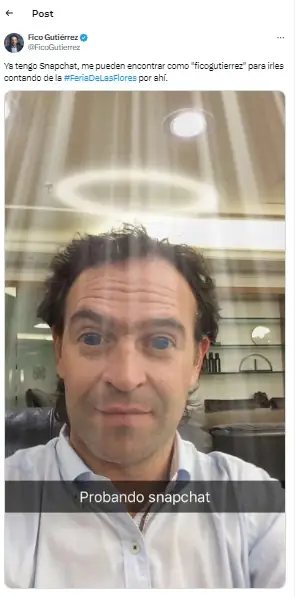 “Ya tengo Snapchat”, se viraliza foto del alcalde de Medellín, Federico Gutiérrez
