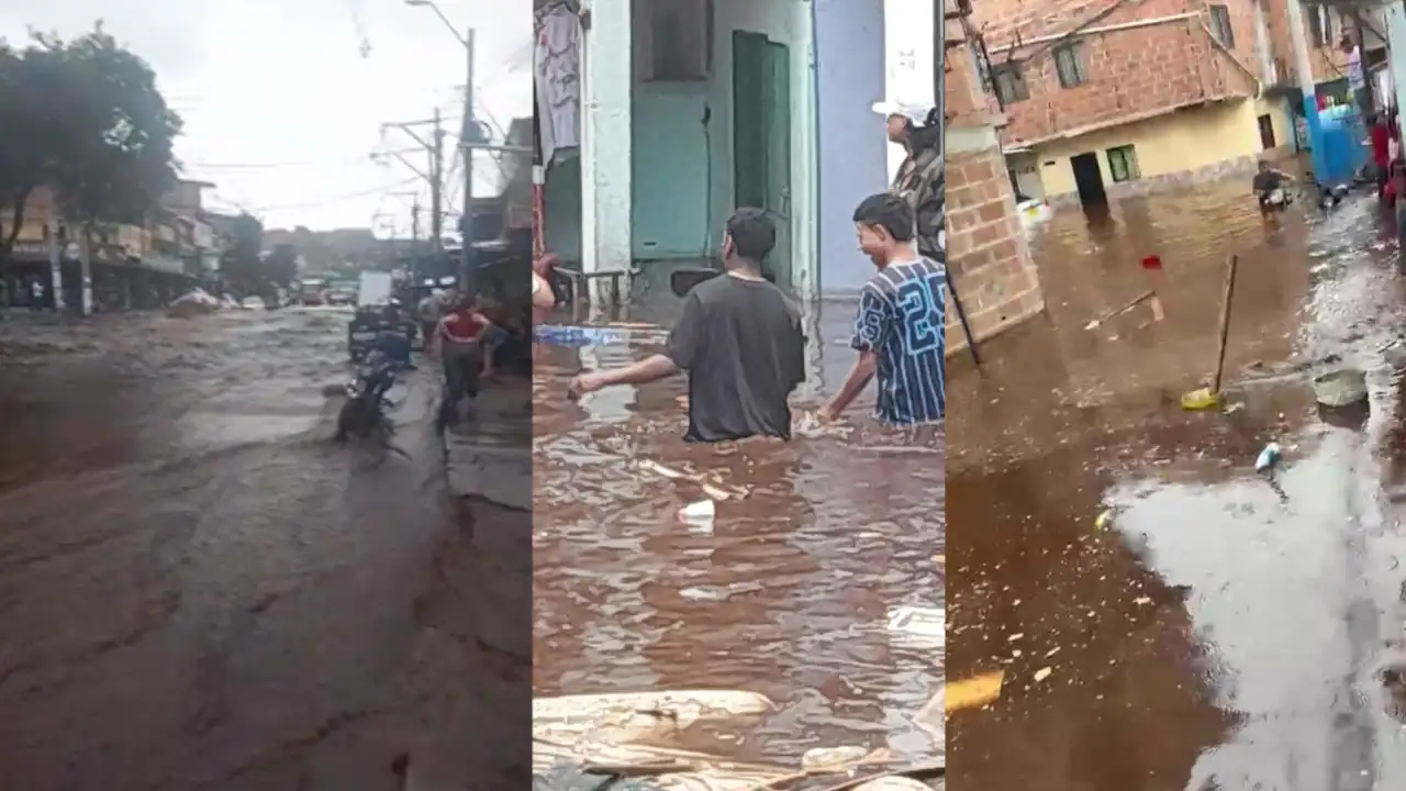 ¡Atención! Reportan inundaciones en casas y vías de un barrio en Medellín por ruptura de tubo