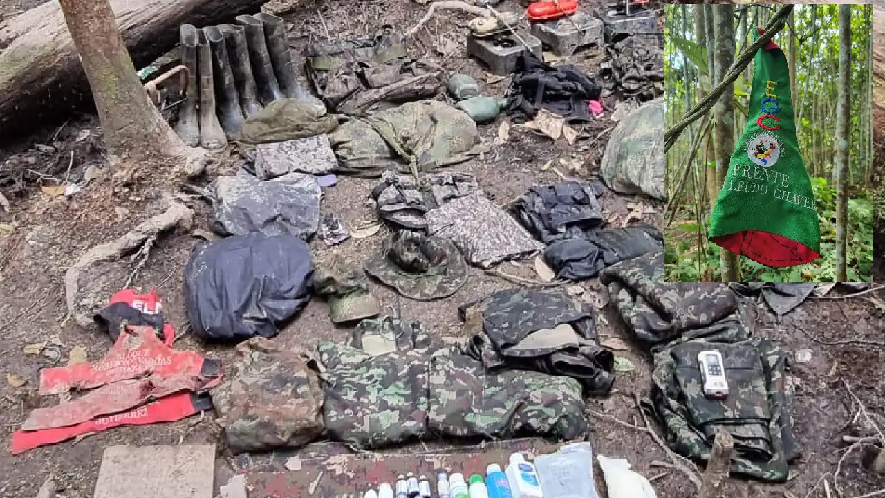 ¡Estaban bien dotados! En Cáceres hallaron prendas alusivas a la Fuerza Pública en manos del Clan del Golfo