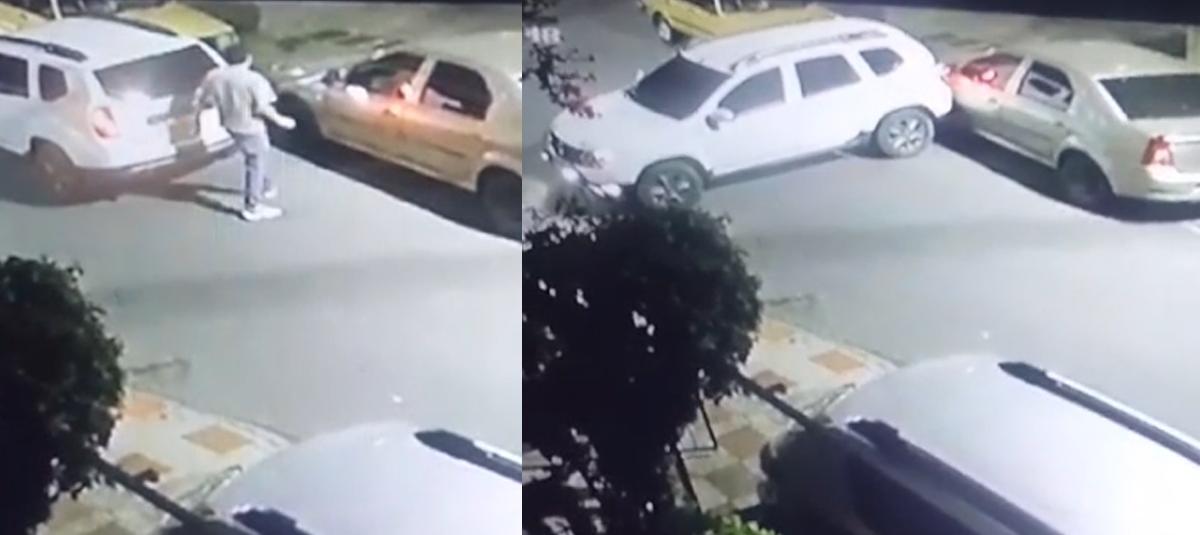 Video: Conductor chocó varias veces otro carro y luego huyó