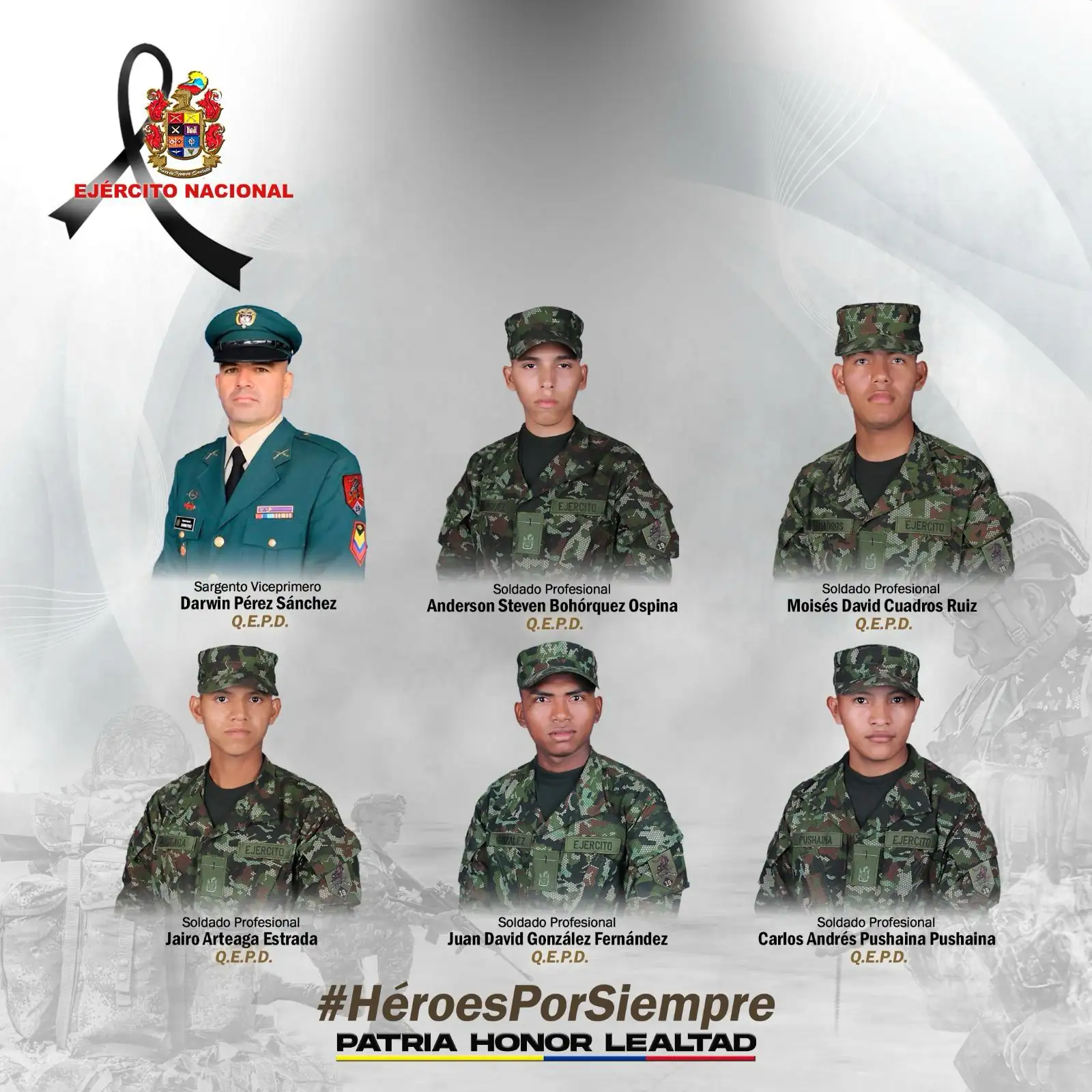 Identifican a seis de los militares fallecidos en la emboscada en Guaviare