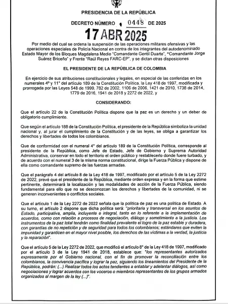 Petro frenó operativos militares contra guerrilleros al mando de alias “Calarcá”