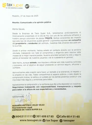 Autoridades de Sabaneta activan medidas tras agresión de taxista a conductora