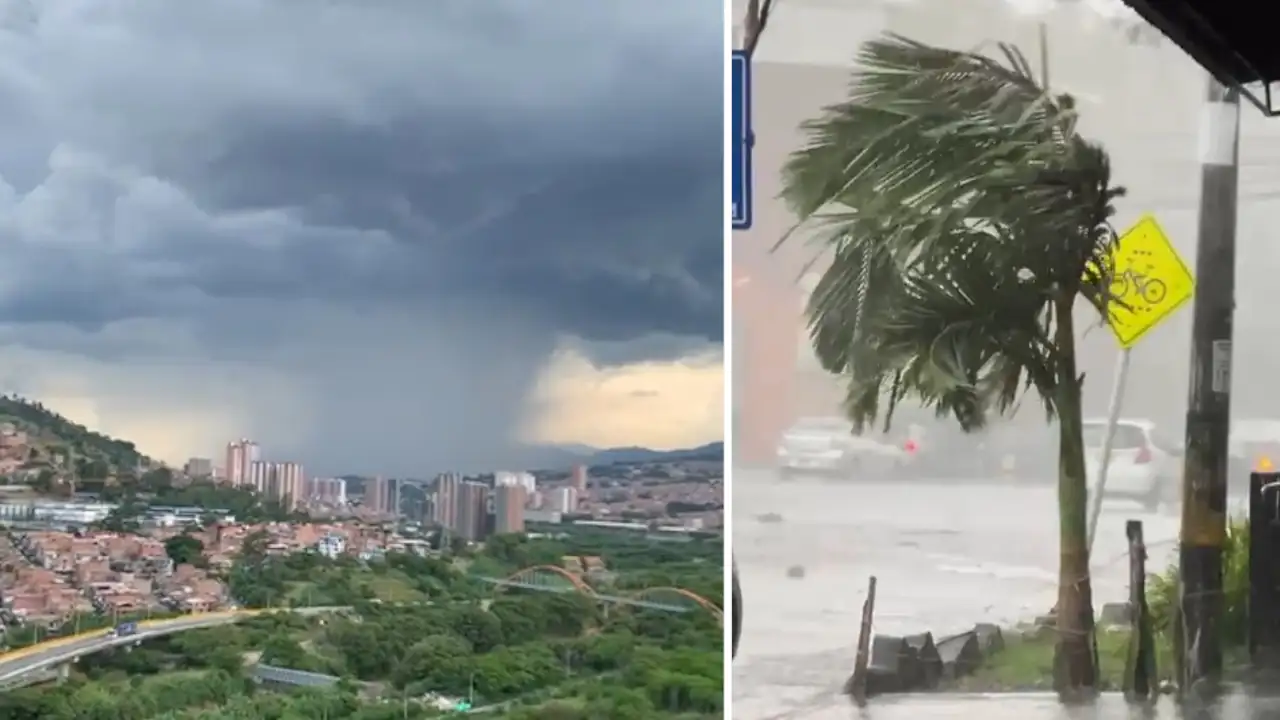 Reportan fuertes lluvias en sectores de Medellín y Bello, el 9 de mayo