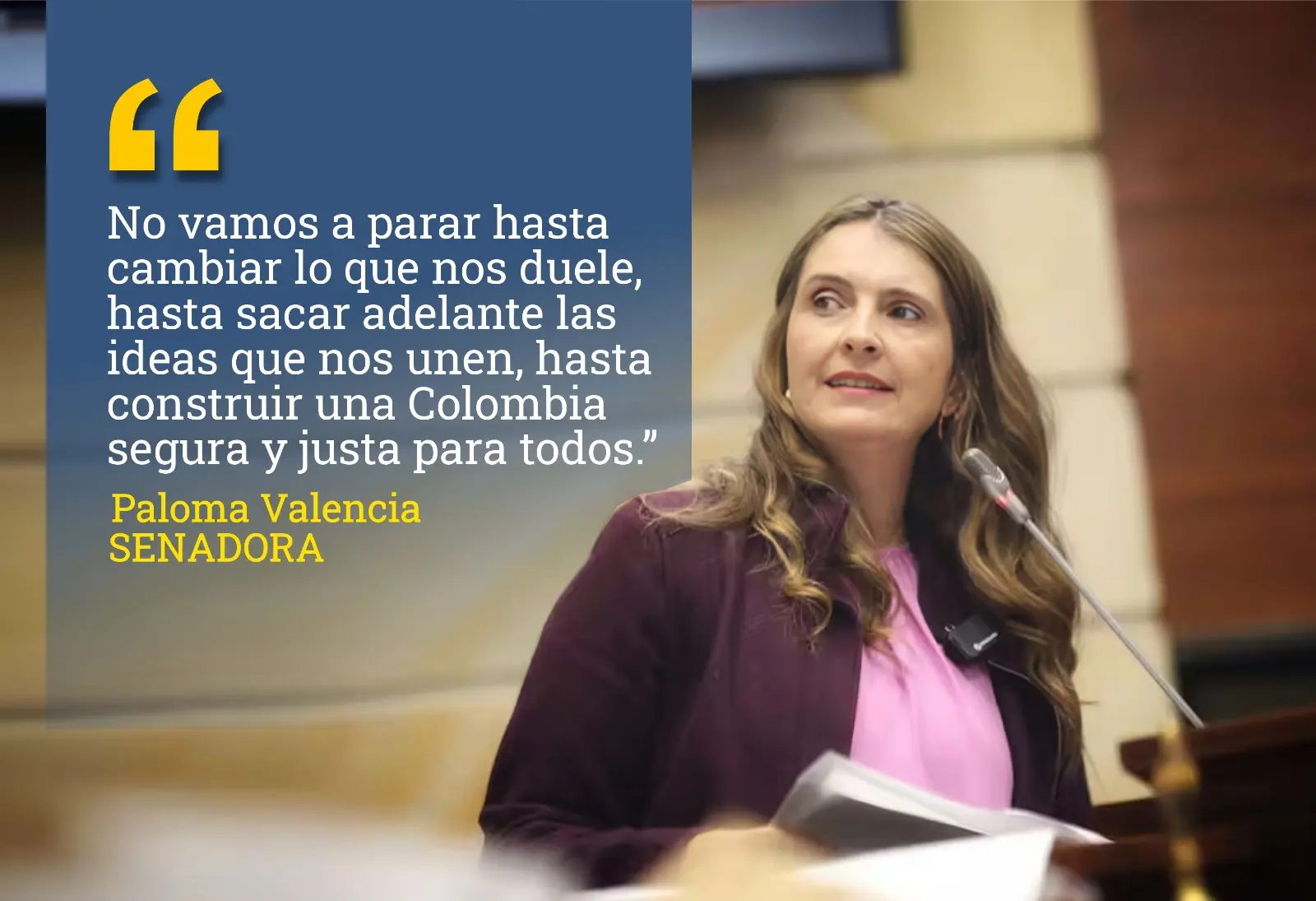 Paloma Valencia lanza mensaje de unidad y justicia desde el Congreso: “No vamos a parar hasta cambiar lo que nos duele”