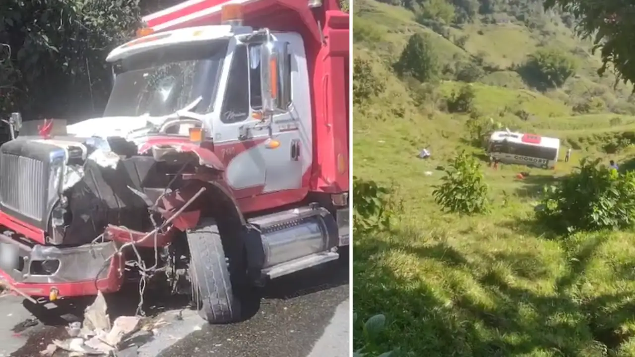 Bus cayó a un abismo tras chocar con volqueta en la vía Granada – San Carlos; hay más de 20 heridos
