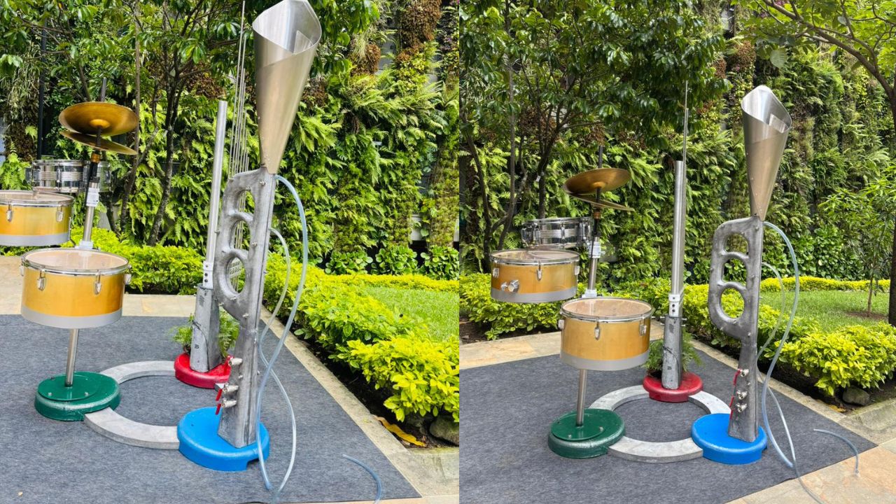 Escultura creada con 800 armas incautadas en Medellín