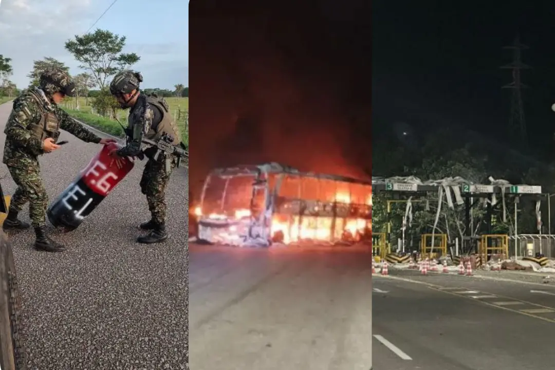 ¡93 ataques en 4 días del paro armado! ELN paraliza 9 departamentos con explosivos y hostigamientos