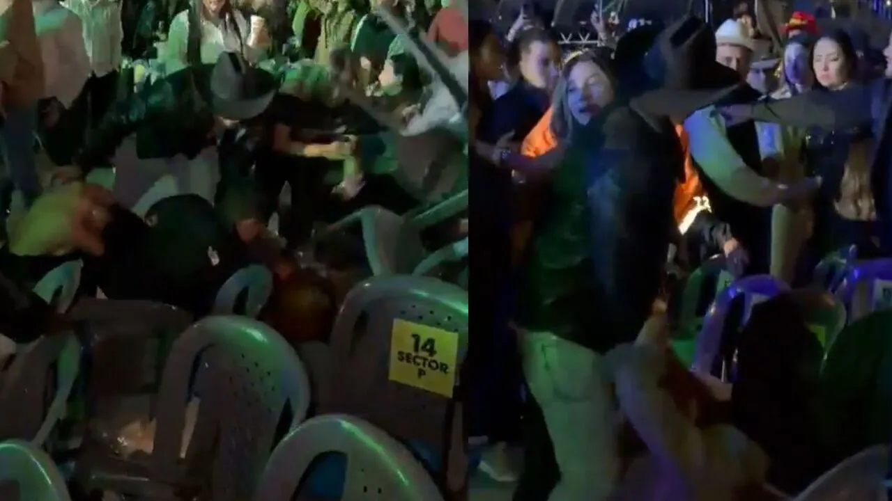¡El Campín estalló… pero no por la música! Mujeres se van a los golpes durante show de Grupo Firme