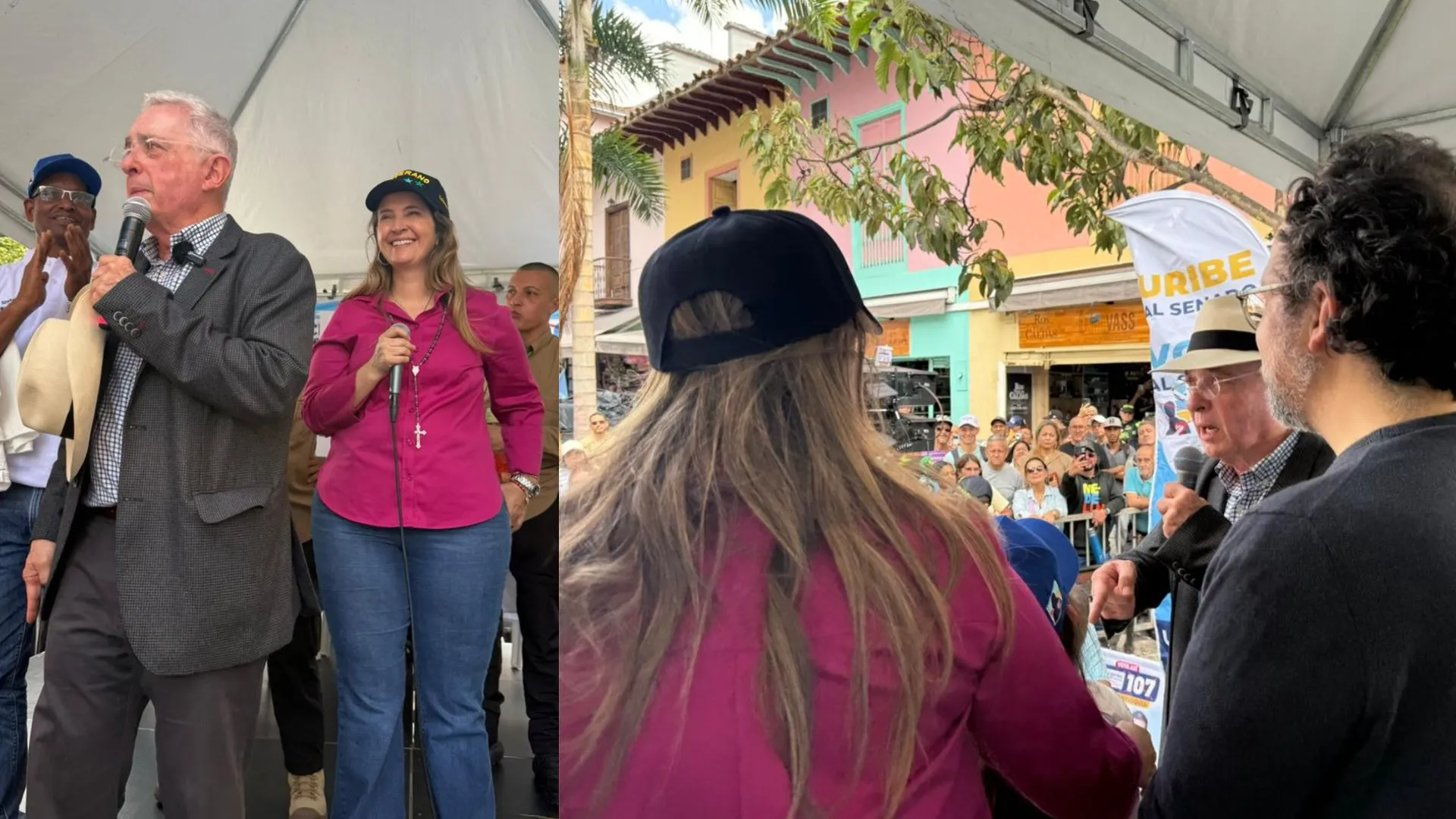 Paloma Valencia y Uribe visitaron 'El Hueco': seguridad y menos impuestos, sus promesas desde Medellín
