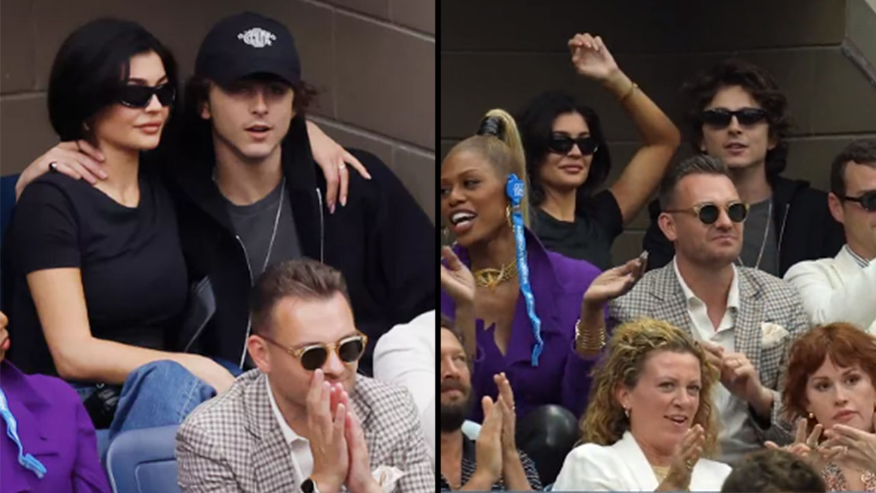 Unas de las primeras apariciones como pareja, de Kylie Jenner y Timothée Chalamet en el US Open. Imagen de archivo, Crédito a quien corresponda