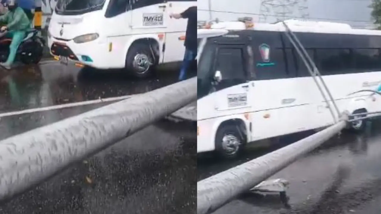 Caída de poste provoca movilidad reducida en Autopista Sur