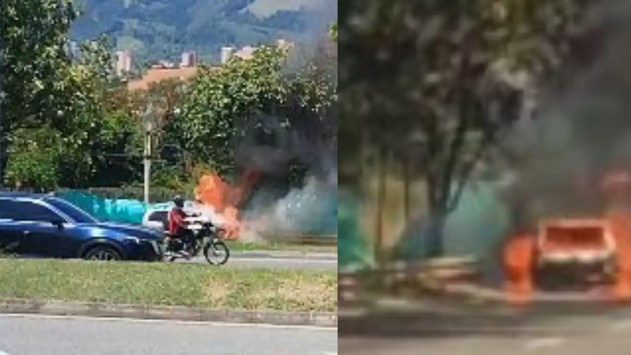 Incendio de vehículo generó cierre en la Autopista Sur