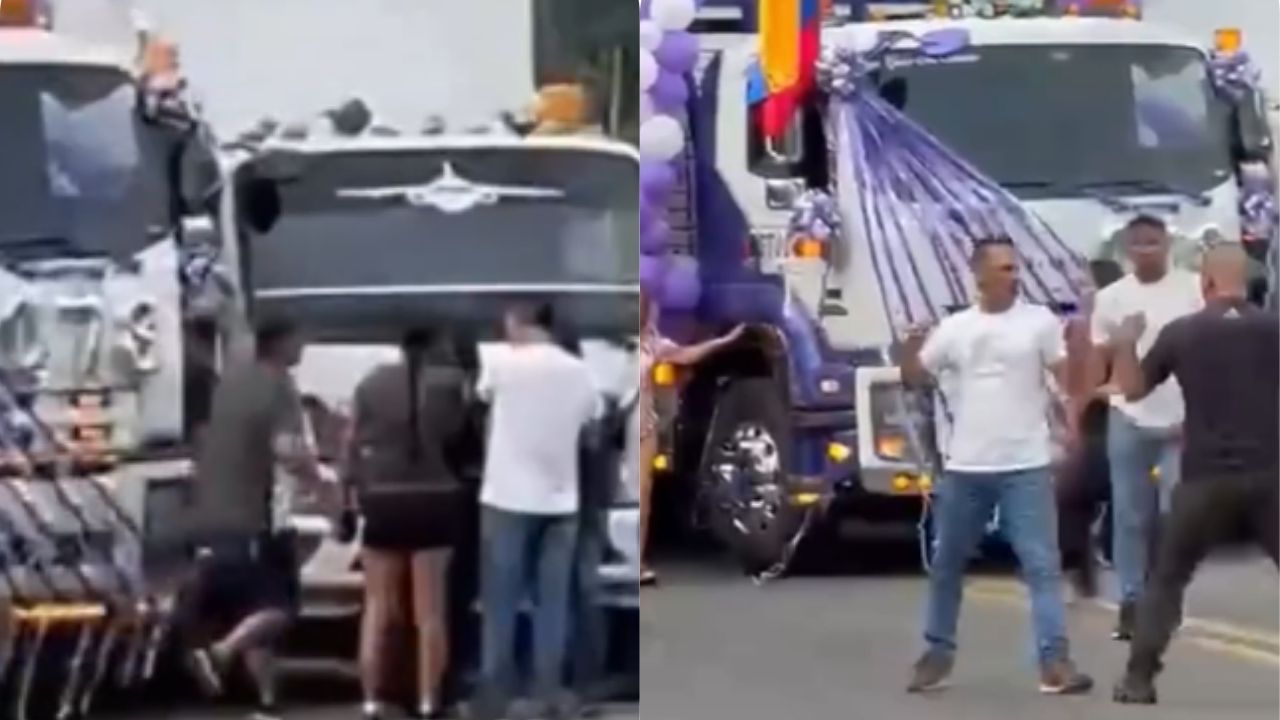 riña en una caravana de la Virgen del Carmen